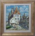 082128 CHENNAULTOIL ON CANVAS FRENCH VILLAGE SCENE