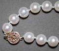 082101 WHITE AKOYA PEARL NECKLACE GOLD CLASP L 16
