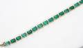 082106 24CT EMERALD CUT EMERALD  DIAMOND BRACELET