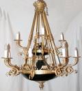 072110 BRONZE 12 LIGHT CHANDELIER H 50 DIA 36
