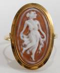 071176 18KT GOLD  CARVED CAMEO RING