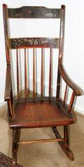 071161 PAINTED WOOD ROCKING CHAIR LATE 19TH CENTURY