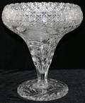 071145 INTAGLIO ROSE MOTIF CUT GLASS COMPOTE C 1910