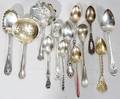 070171 ASSORTED STERLING SILVER SPOONS C1900