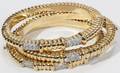 061211 14KT YELLOW GOLD  DIAMOND BANGLE BRACELETS