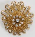 061209 18KT YELLOW GOLD  DIAMOND BROOCH