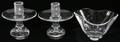 061233 STEUBEN GLASS FLARED TEARDROP CANDLESTICKS