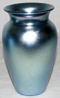 102134 DURAND BLUE IRIDESCENT ART GLASS VASE