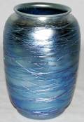 102131 DURAND IRIDESCENT BLUE ART GLASS VASE
