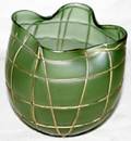 102147 GREEN ART GLASS VASE H5 DIA48