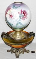 101275 VICTORIAN HANDPAINTED PARLOR LAMP C1880
