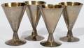 091250 RUSSIAN 916 SILVER  VERMEIL VODKA CUPS