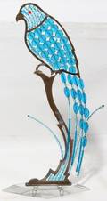 081229 CZECHOSLOVAKIAN GLASS BEAD  METAL PARROT