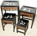 071208 CHINESE LACQUER NEST OF FOUR TABLES H 26