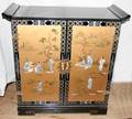 071201 CHINOISERIE BLACK LACQUERED BAR CABINET