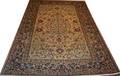 071189 ISPAHAN PERSIAN WOOL RUG SIGNED SEMI ANTIQUE