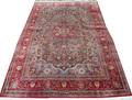 071187 KASHAN PERSIAN WOOL RUG SIGNED ANTIQUE