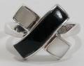 070223 WHITE GOLD BLACK ONYX  MOTHEROFPEARL RING