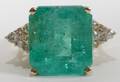 070218 YELLOW GOLD 1645CT EMERALD  DIAMOND RING