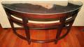 061269 DEMI LUNE CONSOLE WITH MAHOGANY FINISH H 29