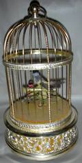 061255 REUGE BRASS BIRD CAGE AUTOMATONMUSIC BOX