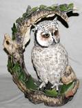 101287 BOEHM BISQUE FIGURE WHITE FACED SCOPS OWL