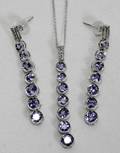 100233 TANZANITE DIAMOND  GOLD NECKLACE  EARRINGS