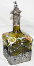 100197 CONTINENTAL GLASS  ENAMEL DECANTER H10