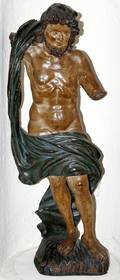 092212 CARVED WOOD POLYCHROME SANTOS STANDING FIGURE