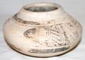 100125 HOPI BLACK  WHITE POTTERY VESSEL H 3 12