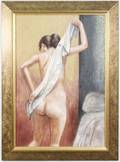 James Yarbrough Nude Bather Painting Signed
