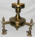 092312 ELECTRIFIED BRASS HANGING THREE LIGHT FIXTURE