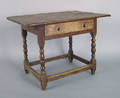 New England painted pine and maple tavern table 18th c