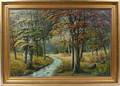 082214 E A GATES OIL ON CANVAS FOREST SCENE