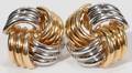 081255 14KT YELLOW GOLD  WHITE GOLD EARRINGS PAIR