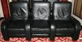 081246 BLACK LEATHER RECLINING HOME THEATRE CHAIRS