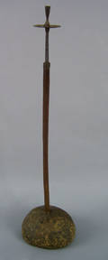 Wrought iron floor standing candlestand mid 18th c