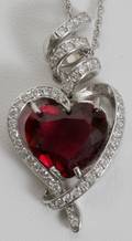 062198 452CT HEART TOURMALINE  DIAMOND PENDANT