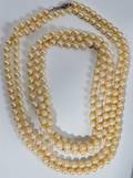 061307 675MM PEARL NECKLACES TWO L 32  36
