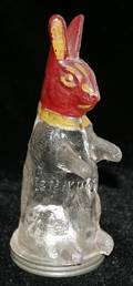 101354 AMERICAN GLASS SEATED RABBIT CANDY CONTAINER