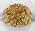 100253 14K YELLOW GOLD RING STAR BURST PATTERN