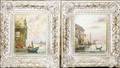 092270 JOSEPH SLOMAN OIL ON BOARD PAIR VENICE CANAL