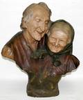 092254 LECOARELLI TERRA COTTA FIGURAL GROUP COUPLE
