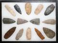 100180 NATIVE AMERICAN INDIAN STONE SPEARHEADS 14 PC