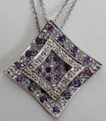 090288 DIAMOND BLUE TOPAZ AND AMETHYST NECKLACE