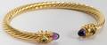 090287 14KT YELLOW GOLD  AMETHYST BANGLE BRACELET
