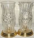 072255 WATERFORD CRYSTAL  BRASS HURRICANES PAIR