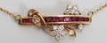 071294 14KT YELLOW GOLD DIAMOND  RUBY NECKLACE
