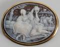 071293 18KT GOLD  CARVED CAMEO PENDANTBROOCH