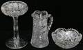 071274 CUT GLASS BOWL PITCHER  COMPOTE
